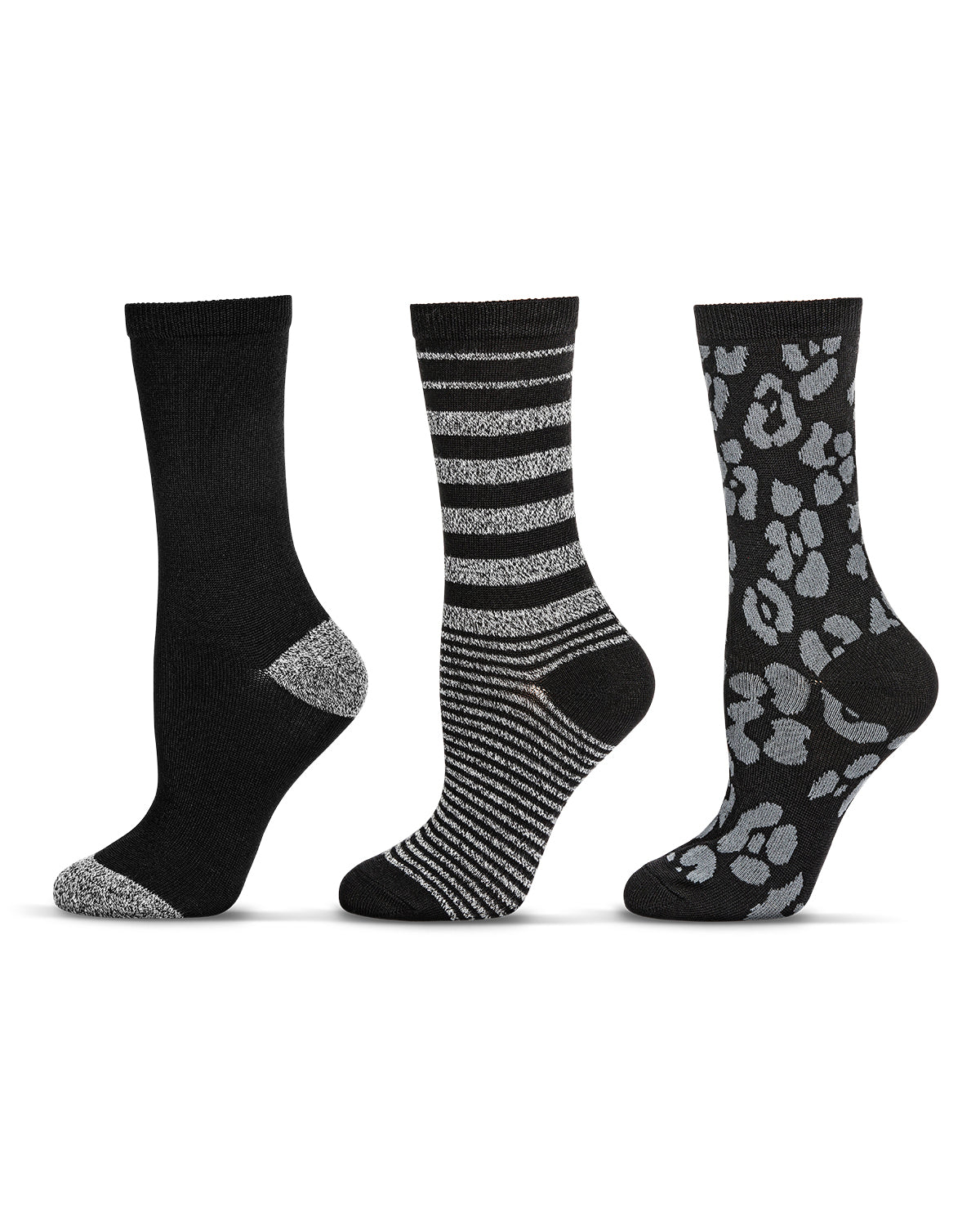 3 Pairs Women's Buttersoft Variety Novelty Crew Socks