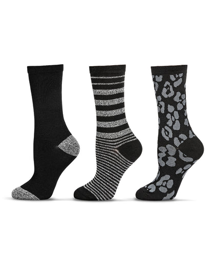 3 Pairs Women's Buttersoft Variety Novelty Crew Socks