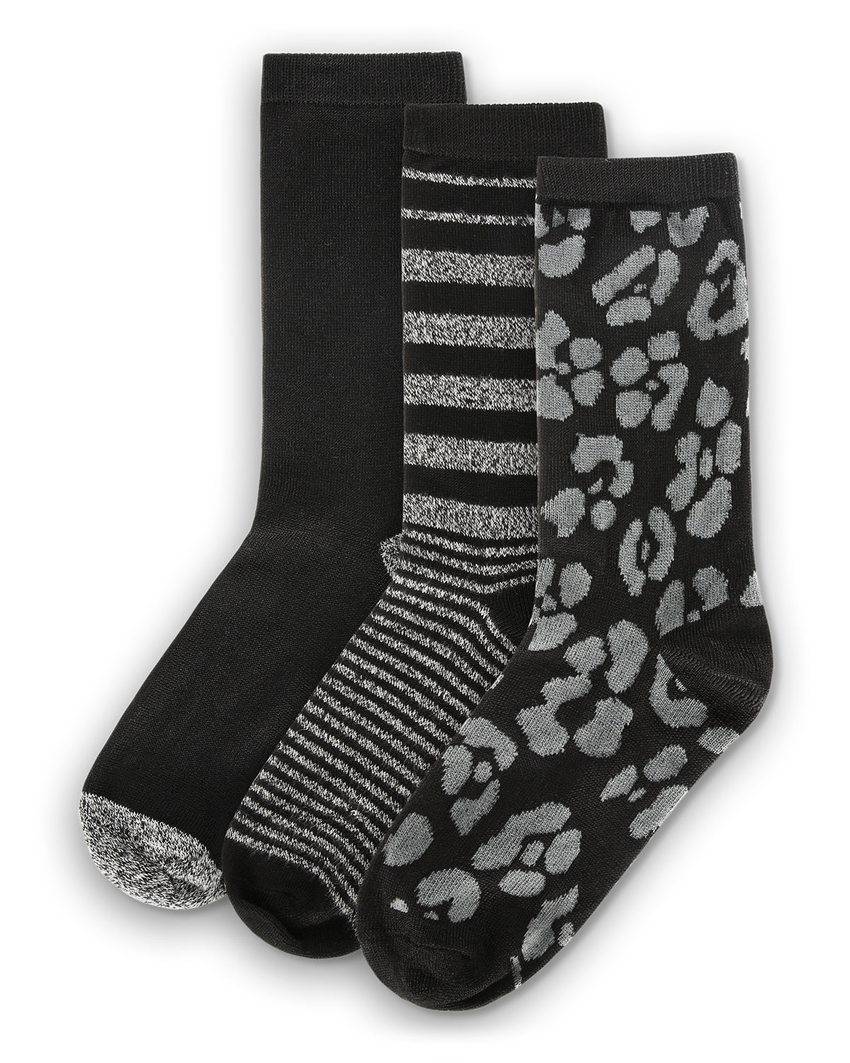 3 Pairs Women's Buttersoft Variety Novelty Crew Socks