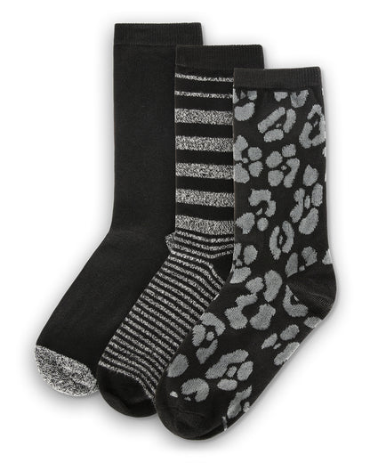 3 Pairs Women's Buttersoft Variety Novelty Crew Socks