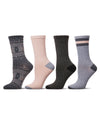 Women's 4 Pair Pack Fairisle Buttersoft Crew Socks : Color: Gray
