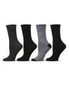 Women's 4 Pair Pack Textured Buttersoft Crew Socks : Color: Black