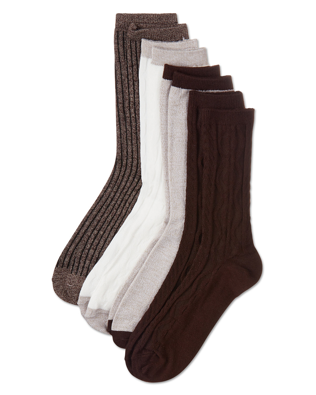 Women's 4 Pair Pack Textured Buttersoft Crew Socks : Color: Black