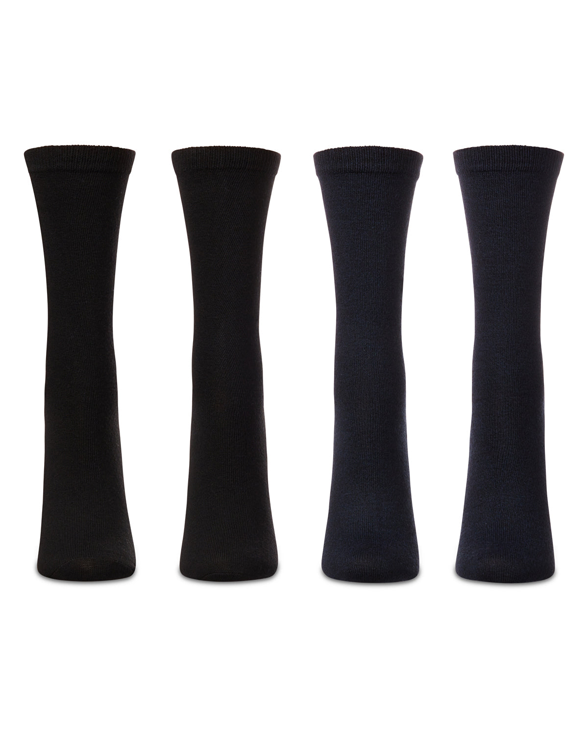 Women's 4 Pair Pack Solid Buttersoft Crew Socks : Color: Black Marled