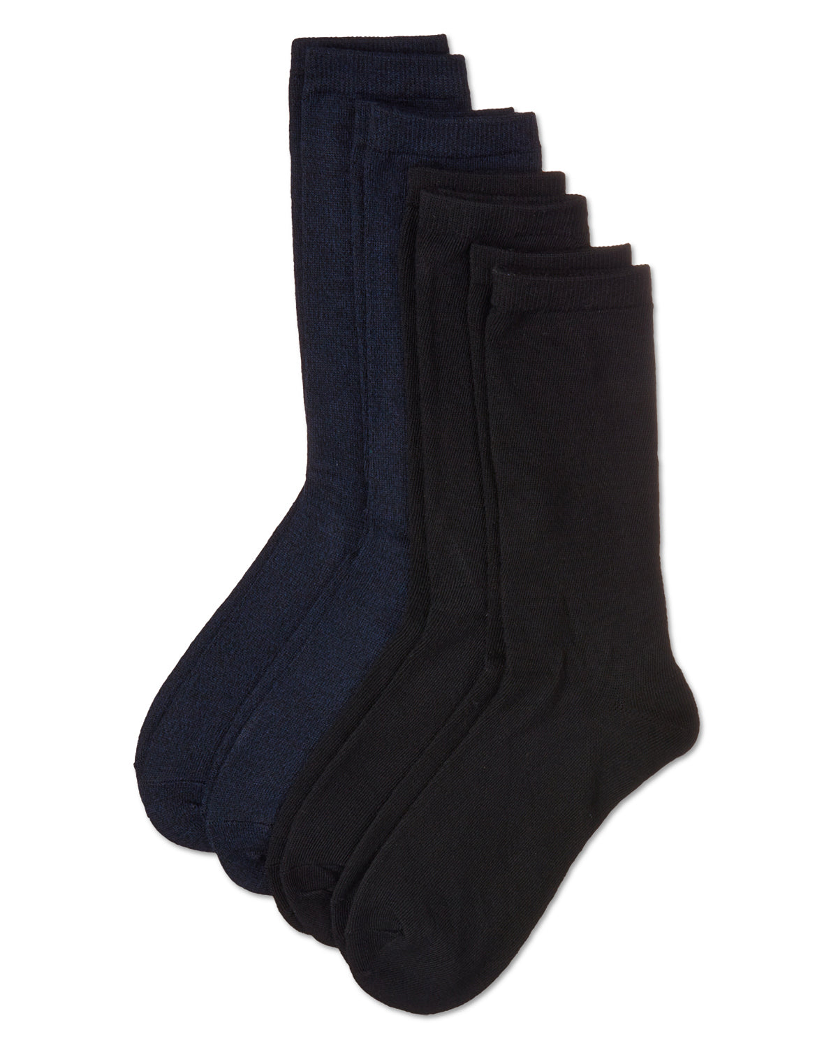 Women's 4 Pair Pack Solid Buttersoft Crew Socks : Color: Black Marled