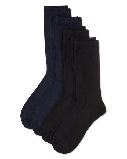 Women's 4 Pair Pack Solid Buttersoft Crew Socks : Color: Black Marled