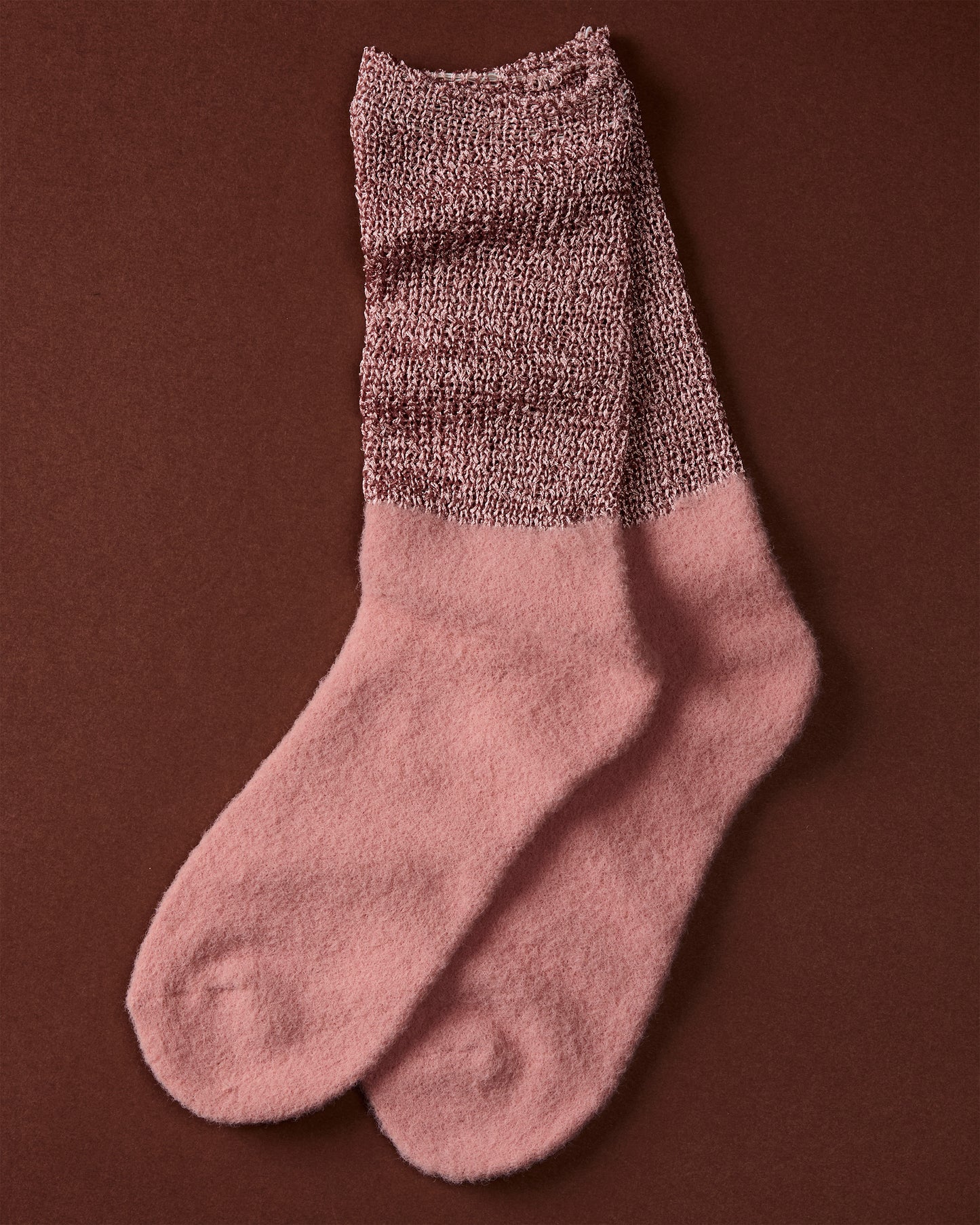 Women's Mod Net Lamb Two-Tone Crew Socks