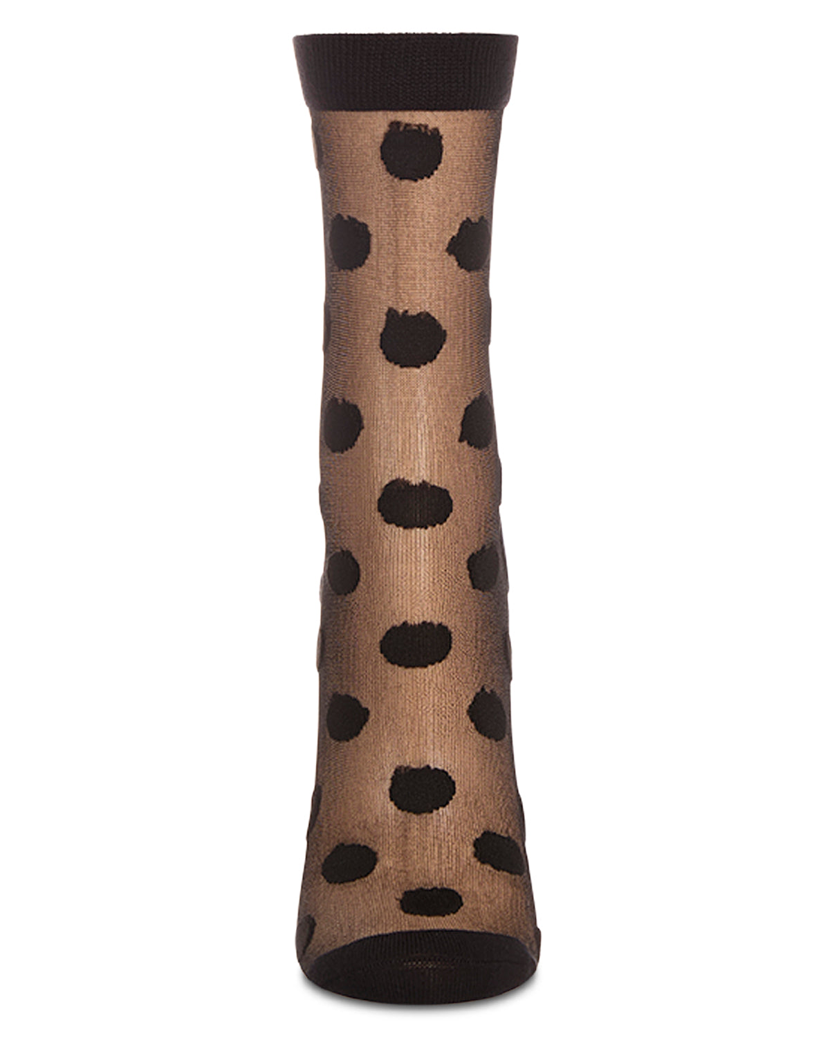 Women's Polka Dot Sheer Crew Socks : Color: Black
