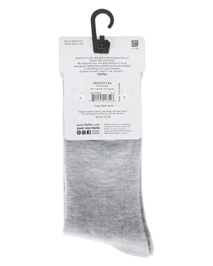 Women's Be Kind Multicolor Block Letter Crew Sock : Color: Gray Heather