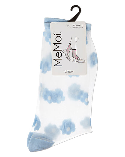 Women's Delightful Daisies Sheer Crew Socks