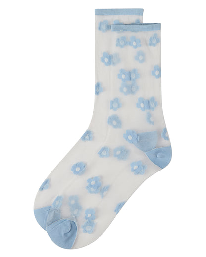 Women's Delightful Daisies Sheer Crew Socks