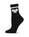 Women's Fuzzy Bow Cashmere Crew Socks : Color: Black