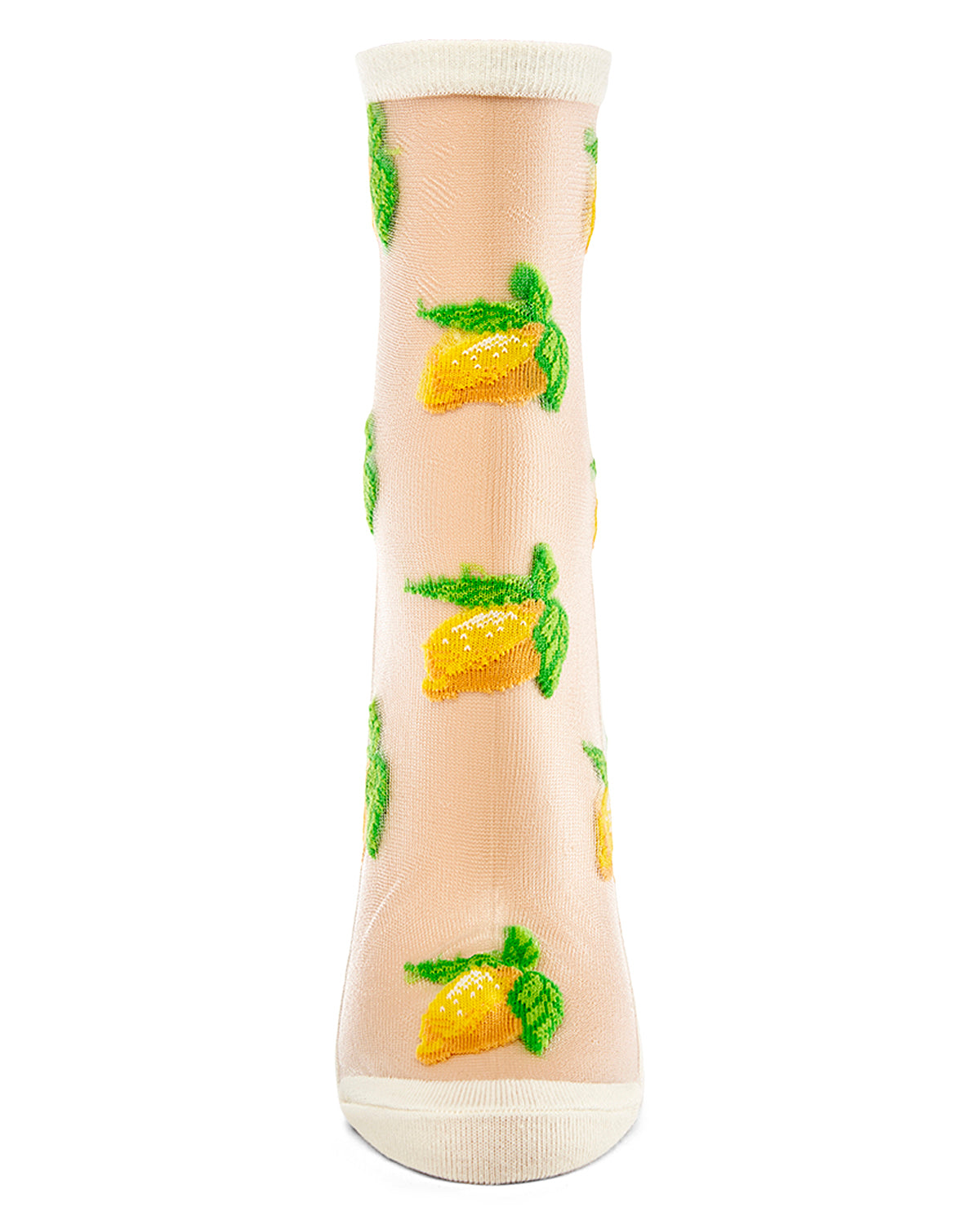 Women's Lemon Sheer Combed Cotton Crew Socks