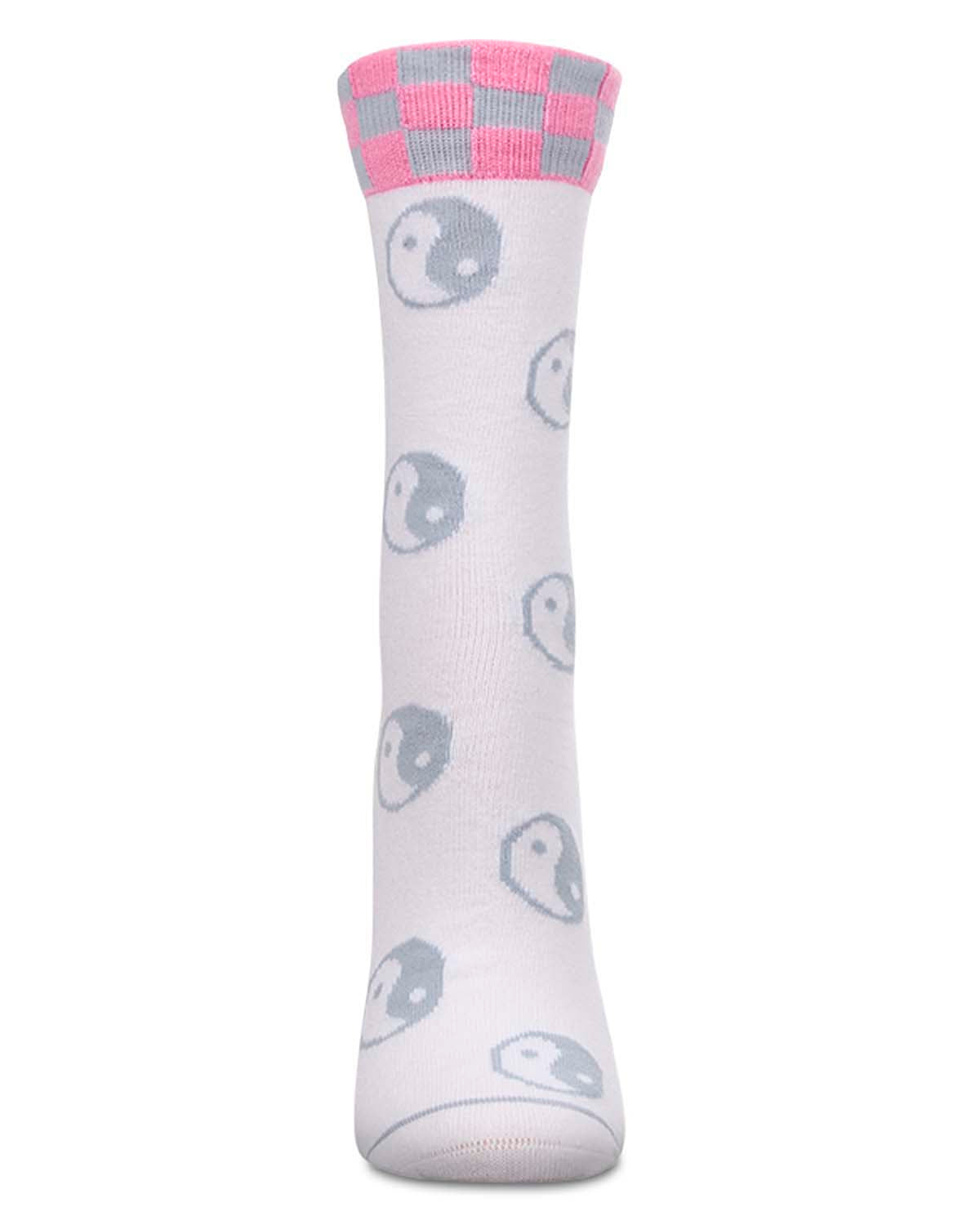 Women's "Yin Yang" Cotton-Blend Novelty Crew Sock