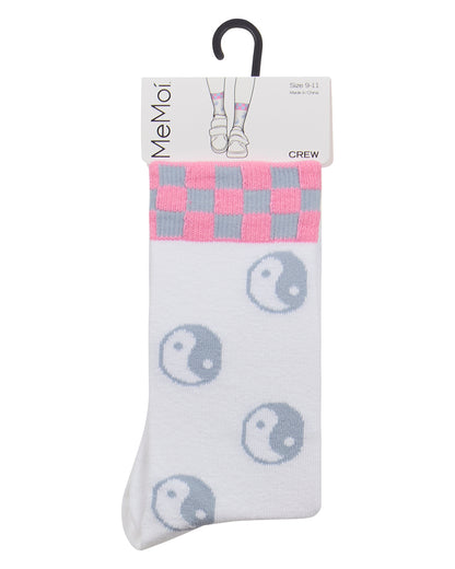 Women's "Yin Yang" Cotton-Blend Novelty Crew Sock