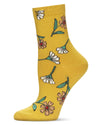 Women's Whimsy Floral Crew Socks : Color: Yellow