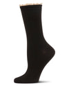 Women's Prairie Lace Crew Socks : Color: Black