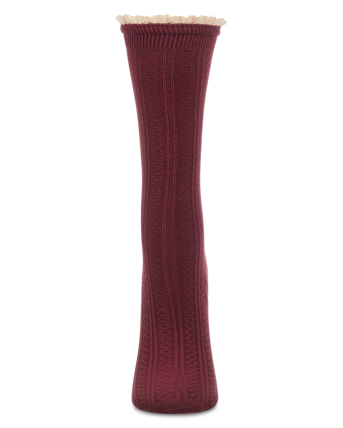 Women's Prairie Lace Crew Socks : Color: Black