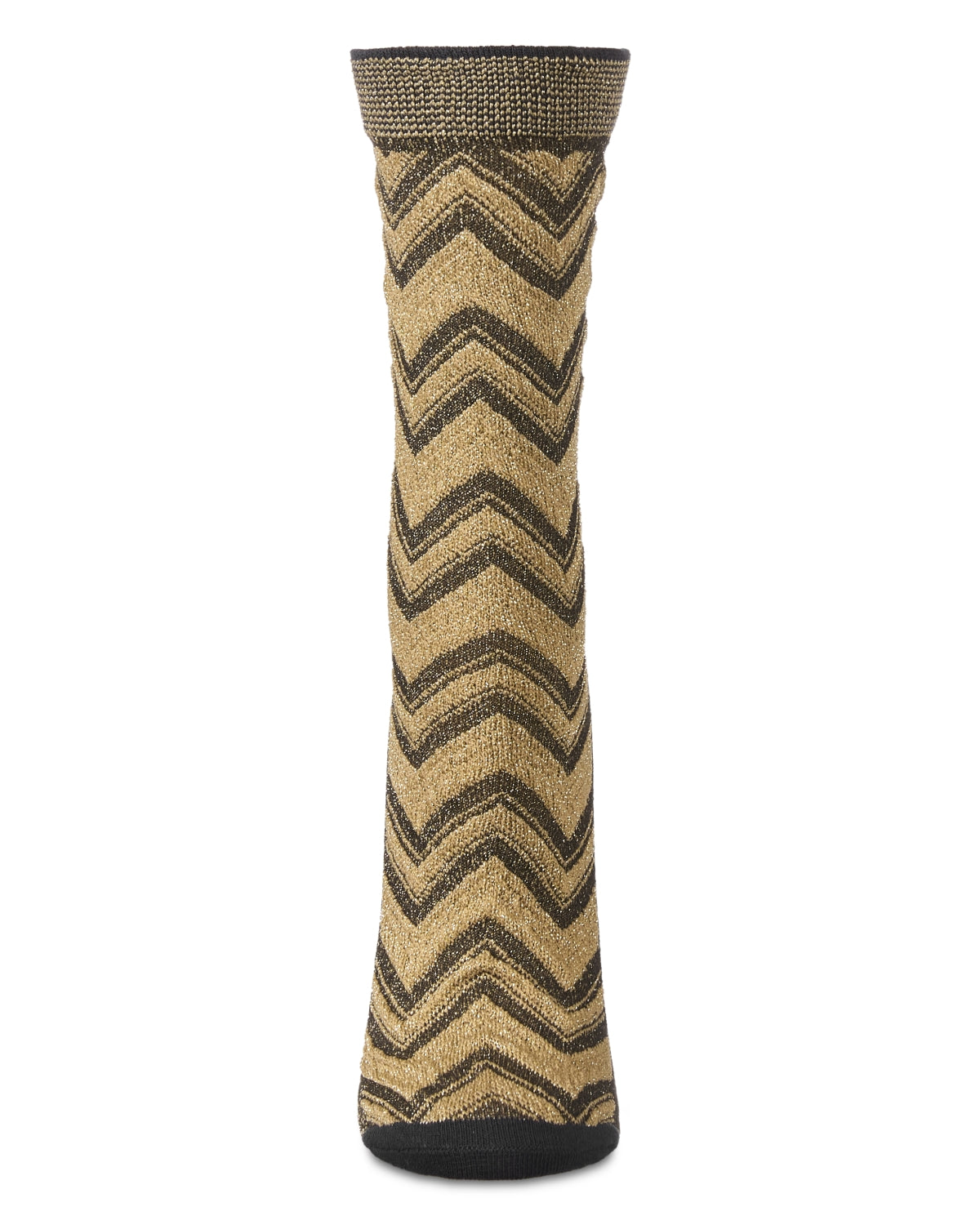 Women's Shimmer Chevron Crew Socks : Color: Black