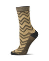 Women's Shimmer Chevron Crew Socks : Color: Black