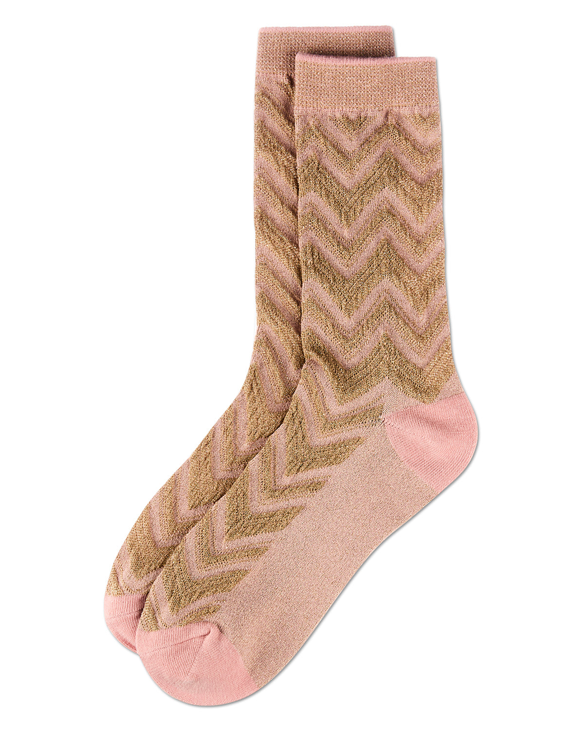 Women's Shimmer Chevron Crew Socks : Color: Black