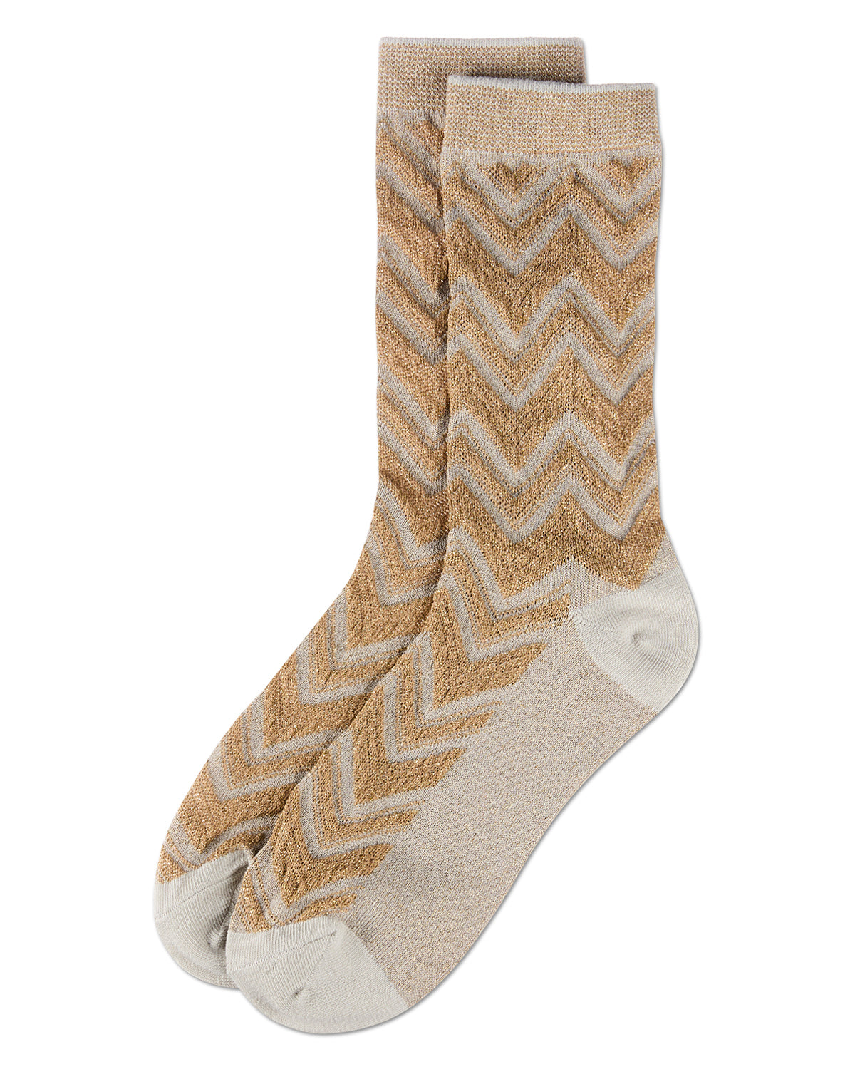 Women's Shimmer Chevron Crew Socks : Color: Black