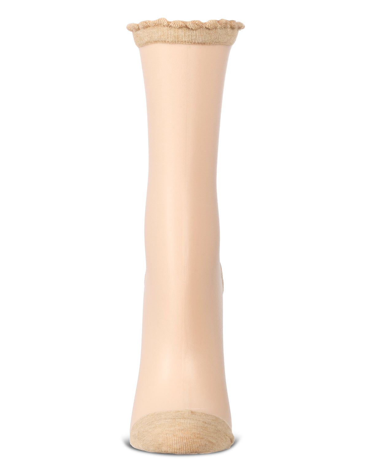 Women's Triple Bow Back Sheer Crew Socks : Color: Black
