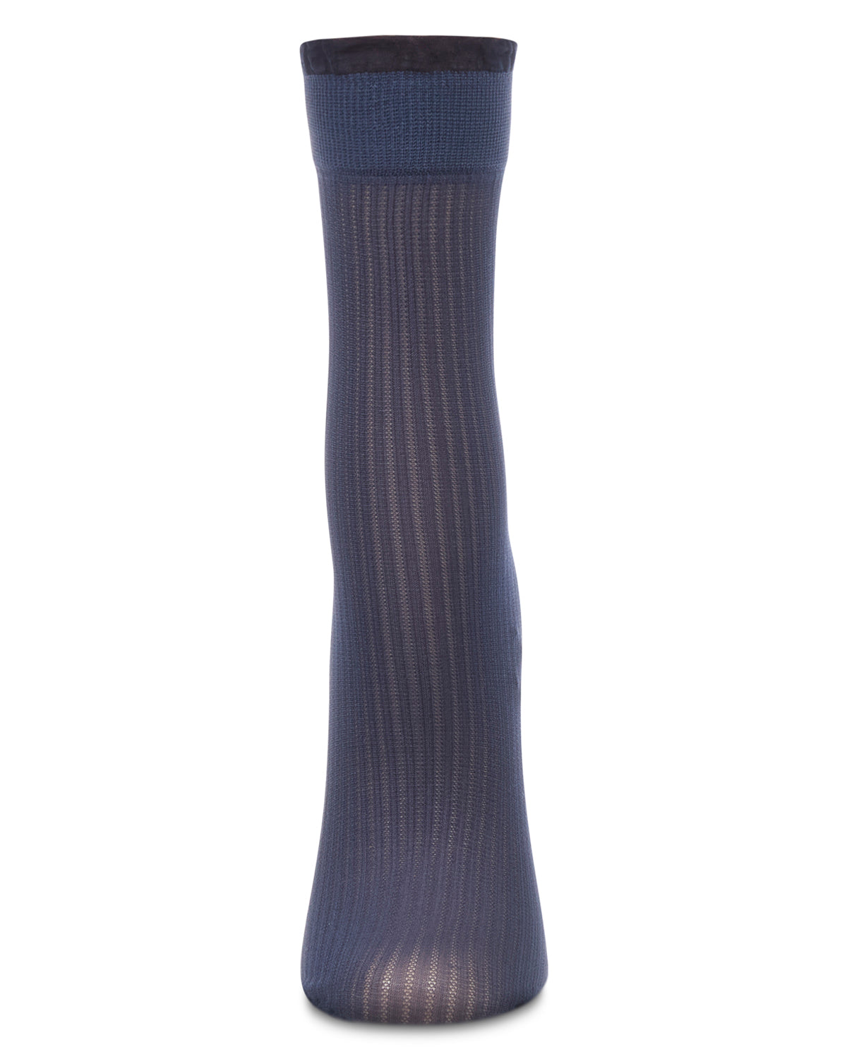 Women's Sheer Ruffle Cuff Ribbed Crew Sock : Color: Brown