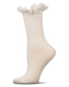 Women's Fine Rib Loop Cuff Crew Socks : Color: Black
