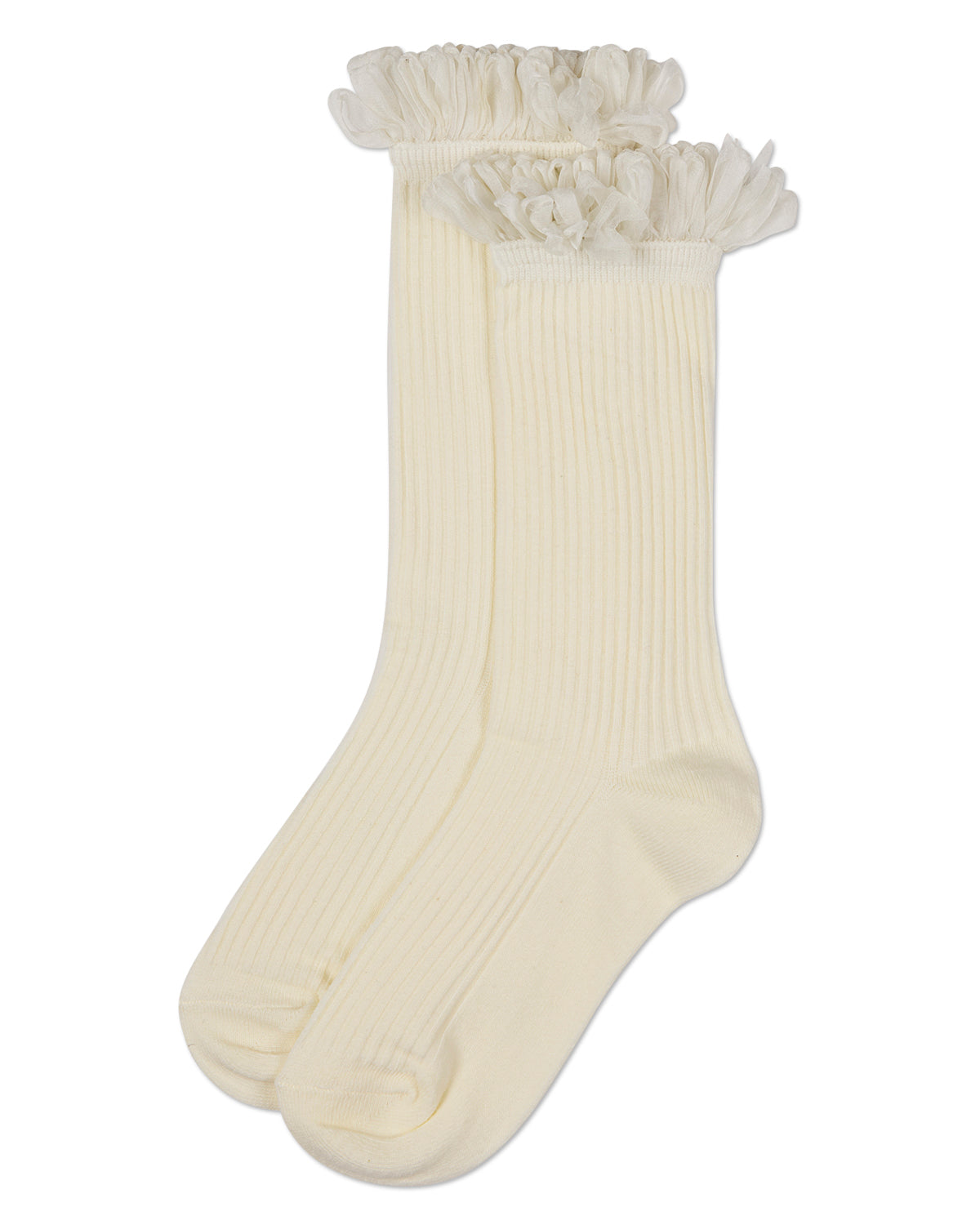 Women's Fine Rib Loop Cuff Crew Socks : Color: Black