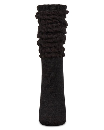 Women's Contessa Loose Knit Slub Extended Crew Socks : Color: Black