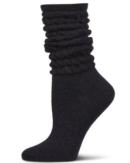 Women's Contessa Loose Knit Slub Extended Crew Socks : Color: Black
