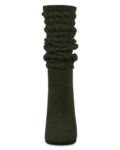 Women's Contessa Loose Knit Slub Extended Crew Socks : Color: Black