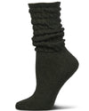 Women's Contessa Loose Knit Slub Extended Crew Socks : Color: Hunter Green