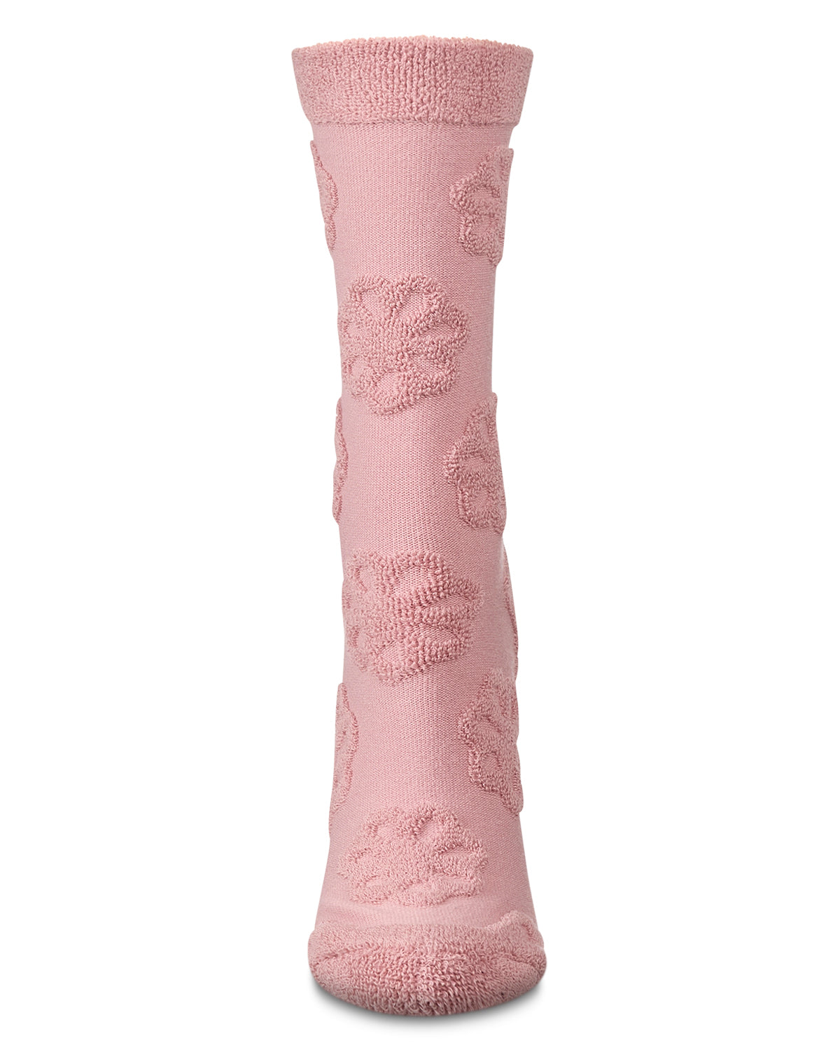 Women's Flower Burst Dimensional Crew Socks : Color: Rose