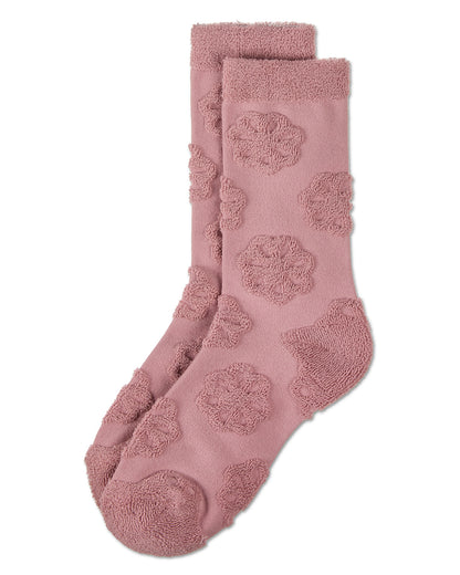 Women's Flower Burst Dimensional Crew Socks : Color: Rose