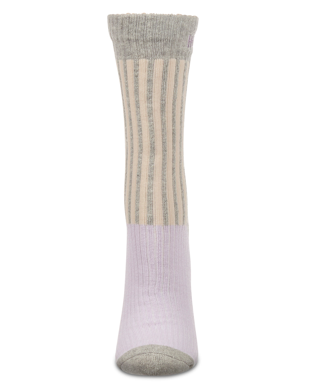 Women's Inspirations Embroidered Cuff Crew Socks : Color: Med Gray Heather