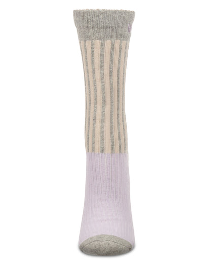 Women's Inspirations Embroidered Cuff Crew Socks : Color: Med Gray Heather
