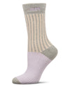 Women's Inspirations Embroidered Cuff Crew Socks : Color: Med Gray Heather