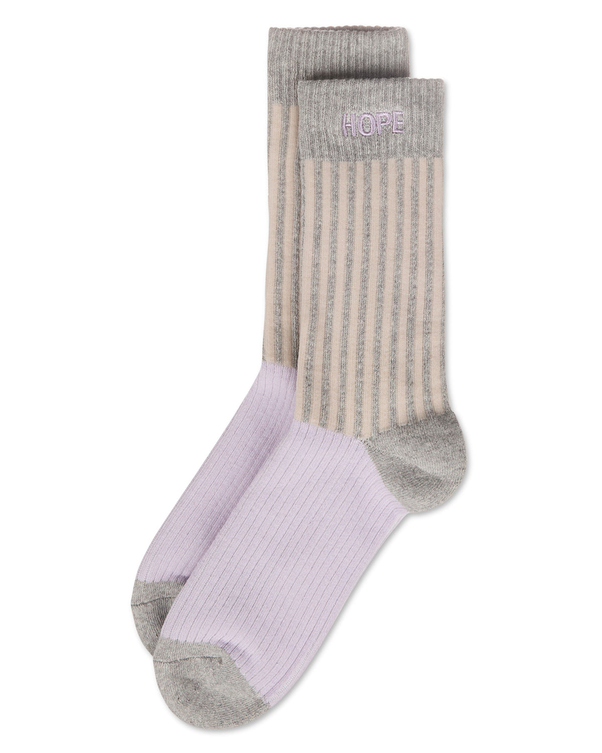 Women's Inspirations Embroidered Cuff Crew Socks : Color: Med Gray Heather