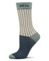 Women's Inspirations Embroidered Cuff Crew Socks : Color: Teal