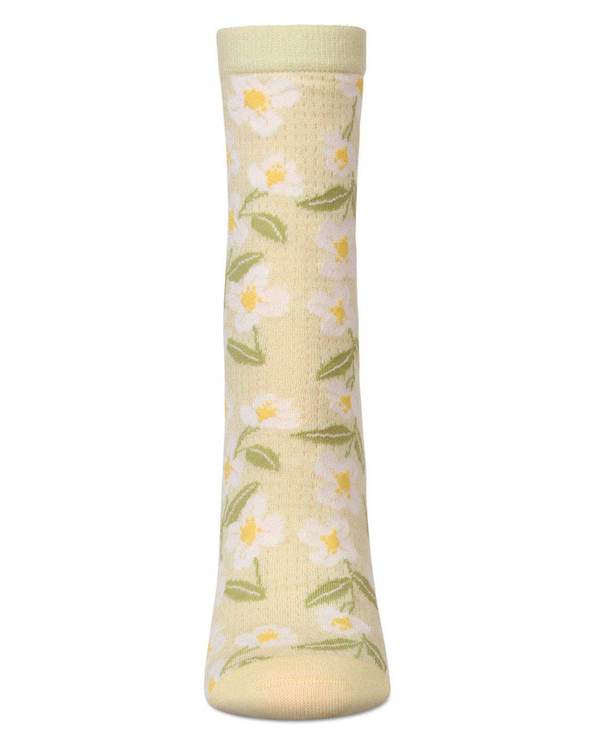 Women's Daisy Pointelle Crew Socks : Color: Mint