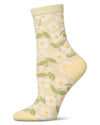 Women's Daisy Pointelle Crew Socks : Color: Mint