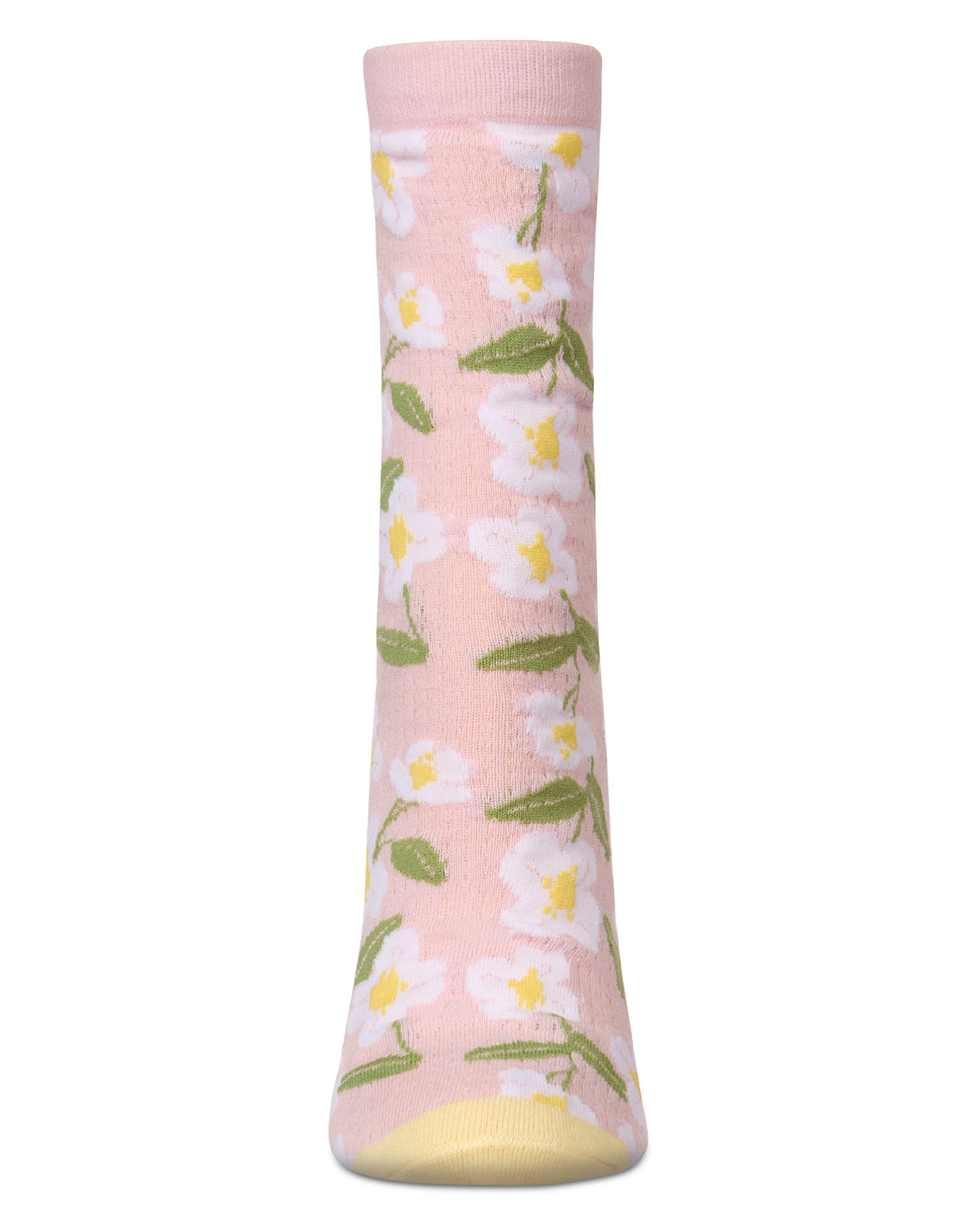 Women's Daisy Pointelle Crew Socks : Color: Mint