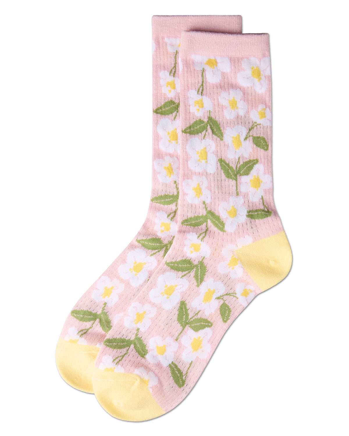 Women's Daisy Pointelle Crew Socks : Color: Mint