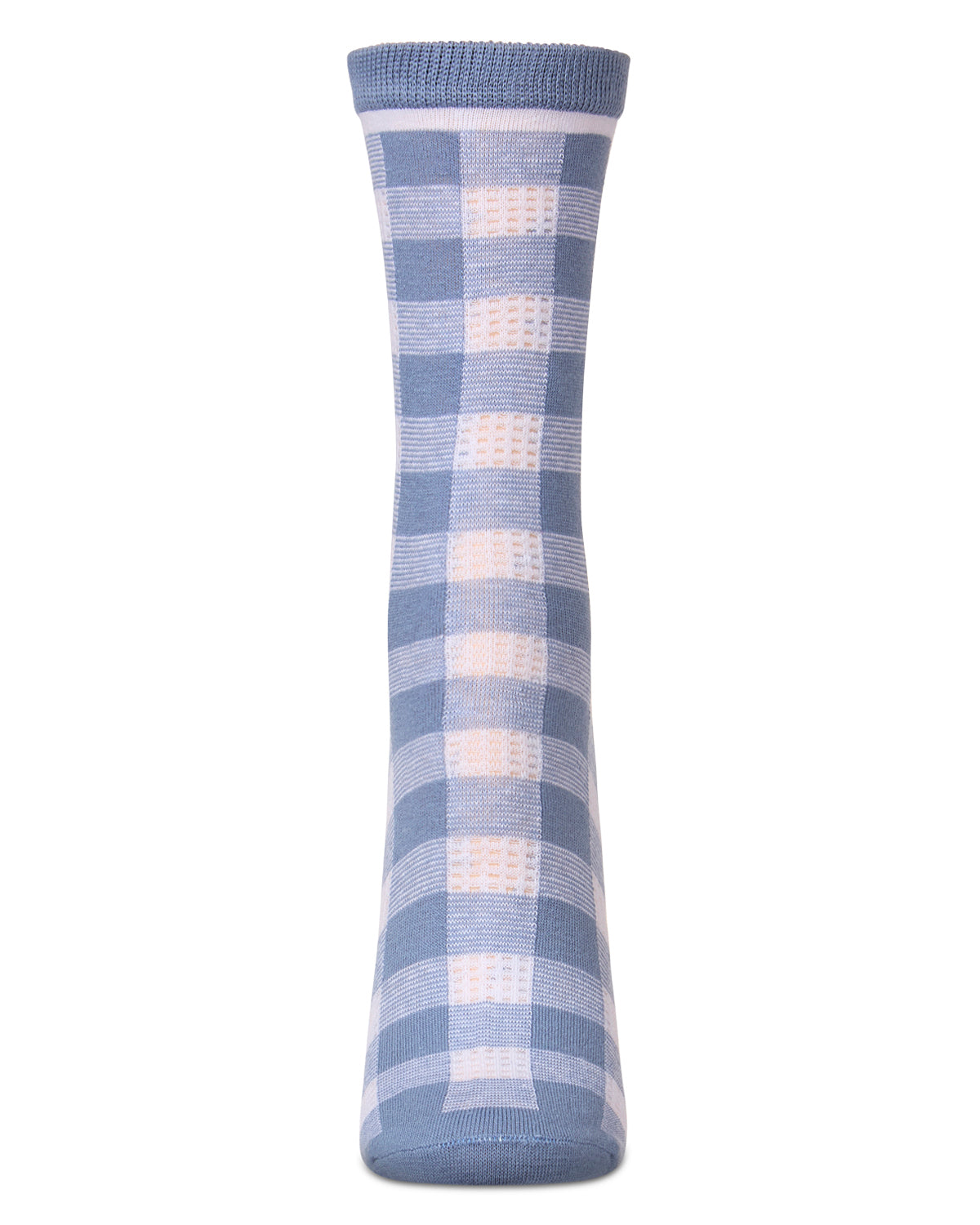 Women's Gingham Checkerboard Crew Socks : Color: Denim