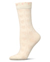 Women's 3D Heart Dimensional Crew Socks : Color: Ivory