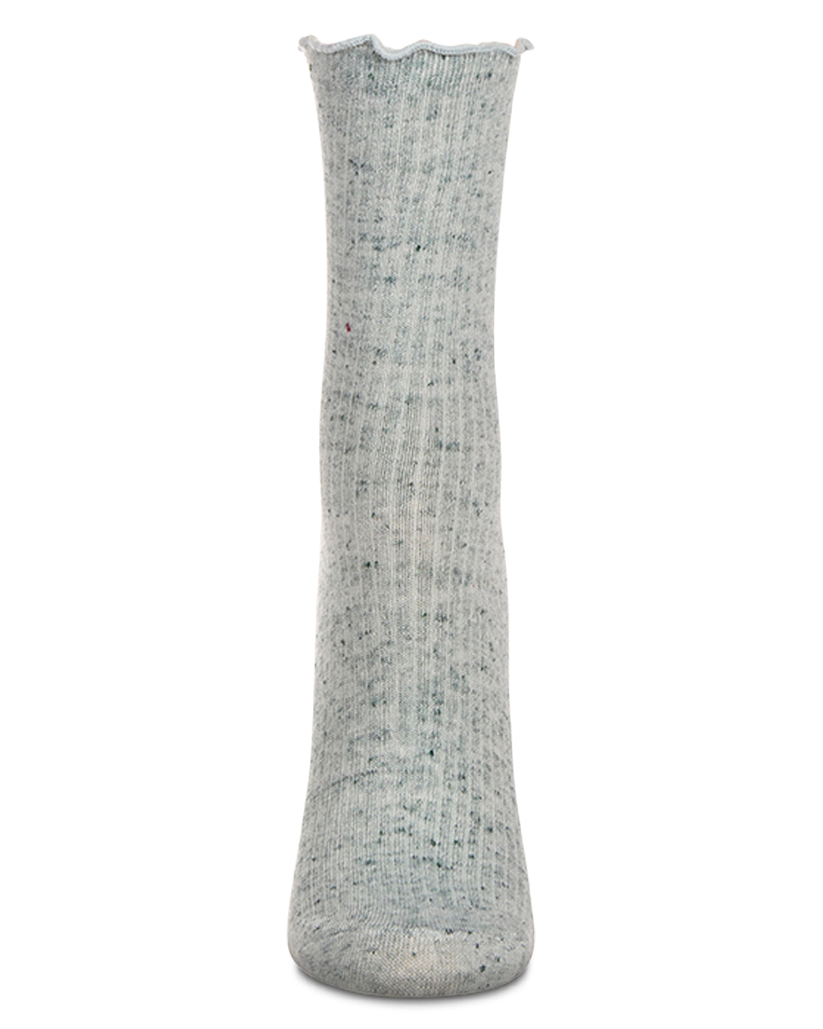 Women's Vintage Ribbed Multi-Flecked Lettuce Edge Crew Sock : Color: Cherry Blossom