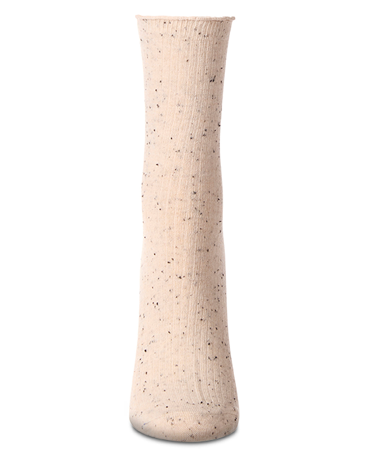 Women's Vintage Ribbed Multi-Flecked Lettuce Edge Crew Sock : Color: Cherry Blossom