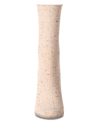Women's Vintage Ribbed Multi-Flecked Lettuce Edge Crew Sock : Color: Cherry Blossom